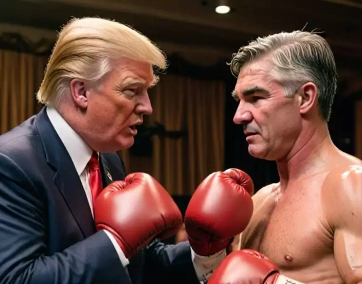 Ai Image of Trum vs Powell Ai Image of Trum vs Powell